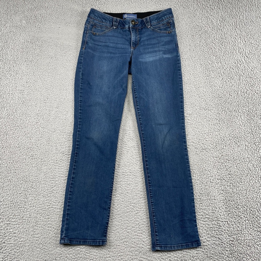 Democracy Jeans Womens 8 Blue Ab'solution Straight Leg Stretch Denim Casual